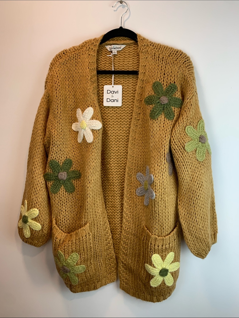 Davi & Dani cardigan sz S floral grandma core cottage core over sized preppy NWT